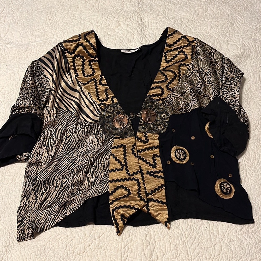 💥50% sale💥Vintage Sterling animal print blouse one size. E#978